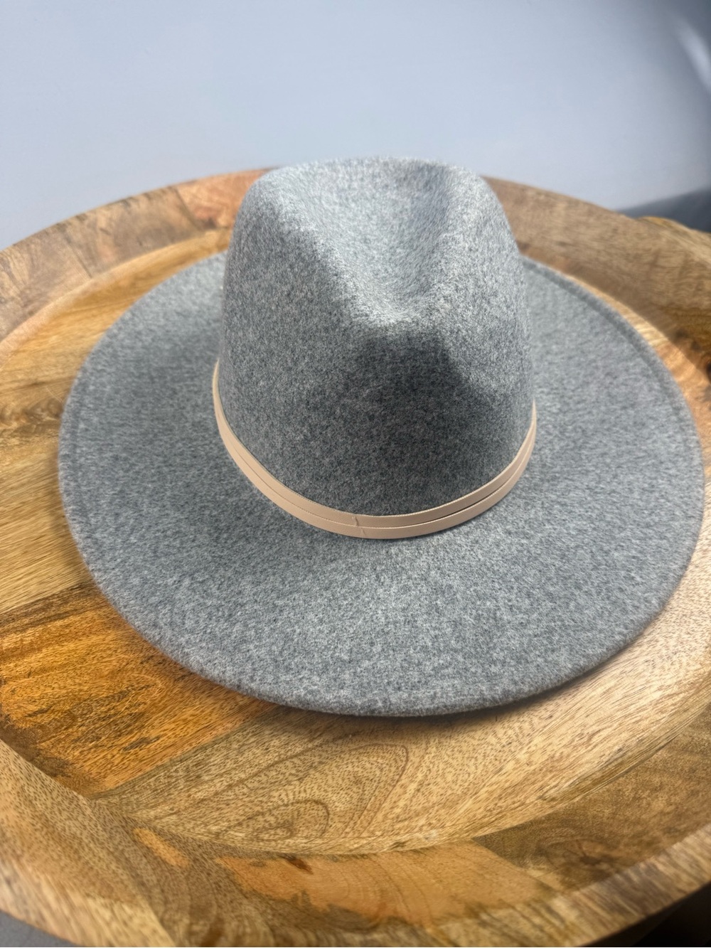 Four Buttons Gray Rancher Fedora Wide Brim Hat Boho Western One Size